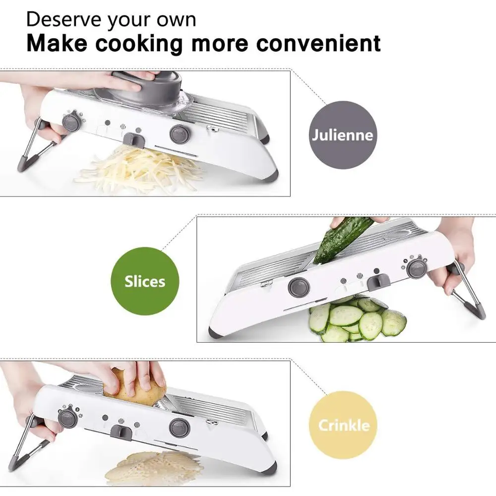  Smart Mandoline Manual Vegetable Fruit Slicer Potato Carrot Grater Fruit Slicer Cutter Chopper Juli - 4000114315883