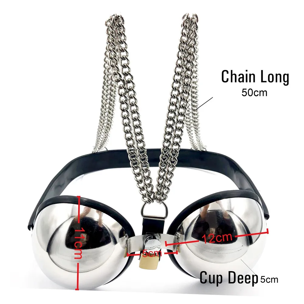 Adjustable Bust Stainless Steel Female Brassiere Breast Bondage Belts Cosplay Chastity Bra Cup Bdsm Fetish Adult Women Sex Toys nipple sex toys nipple clamps