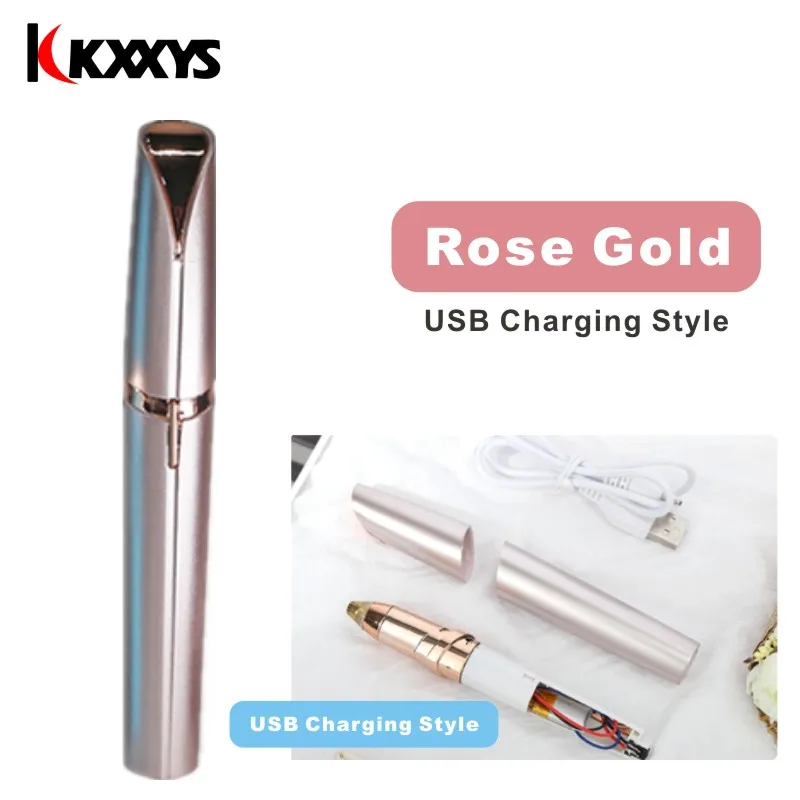 USB Charging(Gold) Электрический триммер для бровей/удаление волос для лица и бровей/мини бритва для бровей/Мгновенный безболезненный портативный эпилятор - Цвет: USB Charging(Gold)
