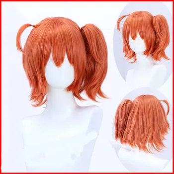 

LANLAN Fujimaru Ritsuka Cosplay wig Orange M bangs One-sided tiger's tail Short hair High quality high temperature fiber