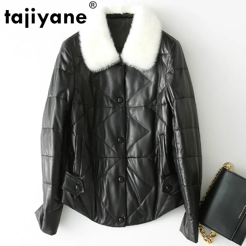 

Autumn Winter Real Genuine Leather Jacket Women Clothes 2019 Mink Fur Collar Sheepskin Down Coat Korean Vintage DJN666 ZT2970