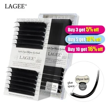 LAGEE в виде плоского эллипса ресницы для наращивания матовые черные раздельные накладные ресницы натуральный светильник NAGARAKU инструменты для макияжа