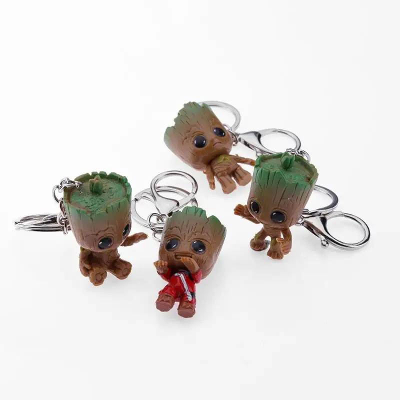 Стражи Галактики фигурка дерево человек украшение автомобиля игрушки Groot брелок Модель статуя красное дерево человек фигурка младенца брелок маленький подарок