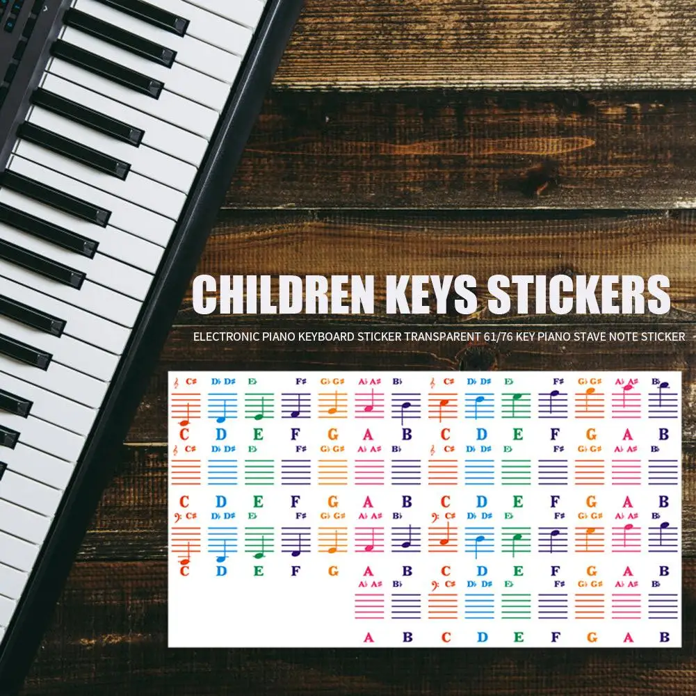 61 Keys Transparent Piano Key Note Stickers | Piano Keyboard Sticker 61 Key  - Piano - Aliexpress
