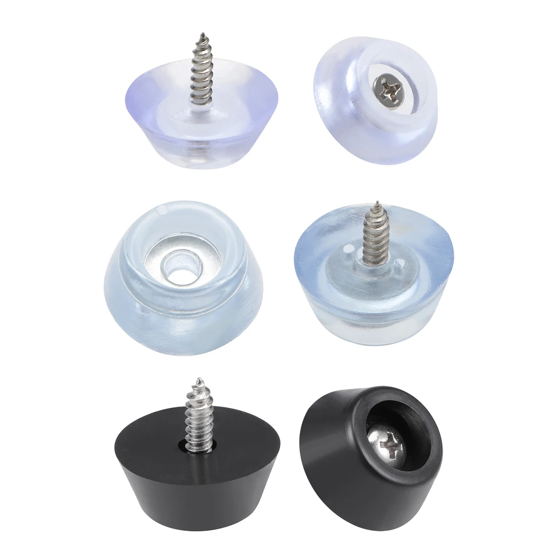 

uxcell 4/8/12/20/32pcs Silicone Furniture Pads 19x12/19x13/20x18/21x18/27x20/28x19/mm Non Slip Bumpers 6.8-14mm Height Clear