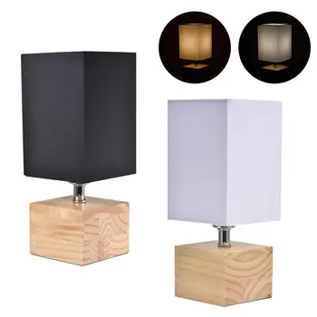 

Newest Art Wood LED Lights Decoration Table Lamp Living Room Learning Table Lamps For Bedroom Home Deco Bedside Bed Lamp Shade