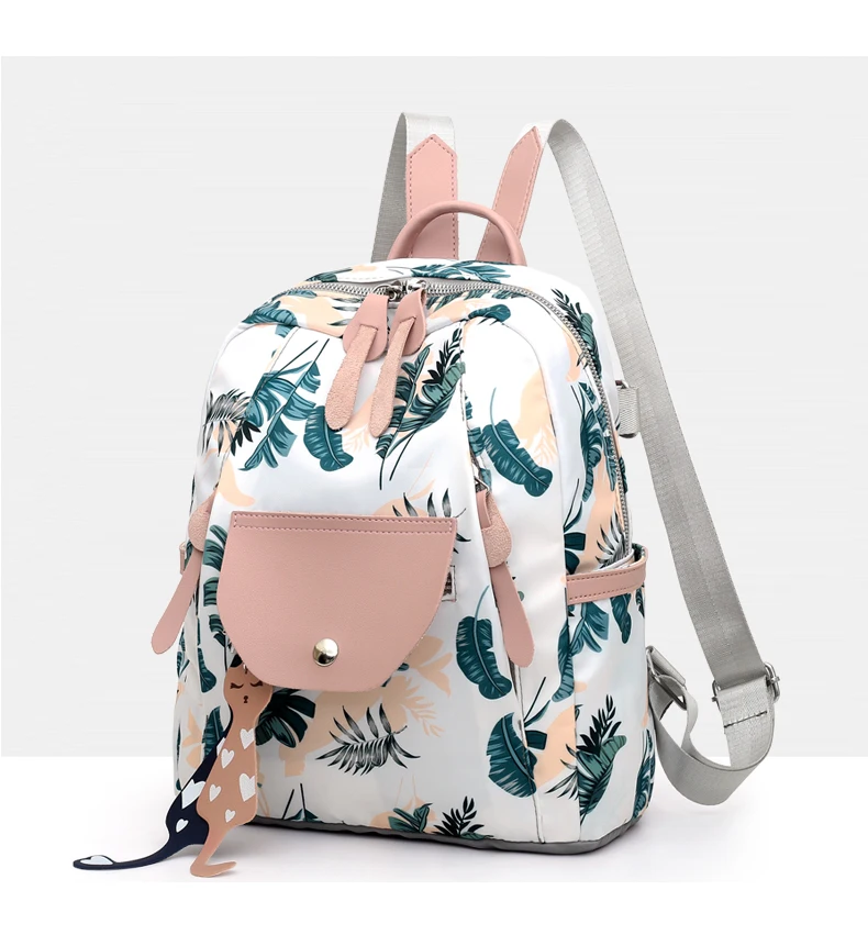 Women Backpack Flower Printing School Backpacks For Teenage Girls Nylon Bookbags Lady Daily Travel sac Shoulder Bags XA511H