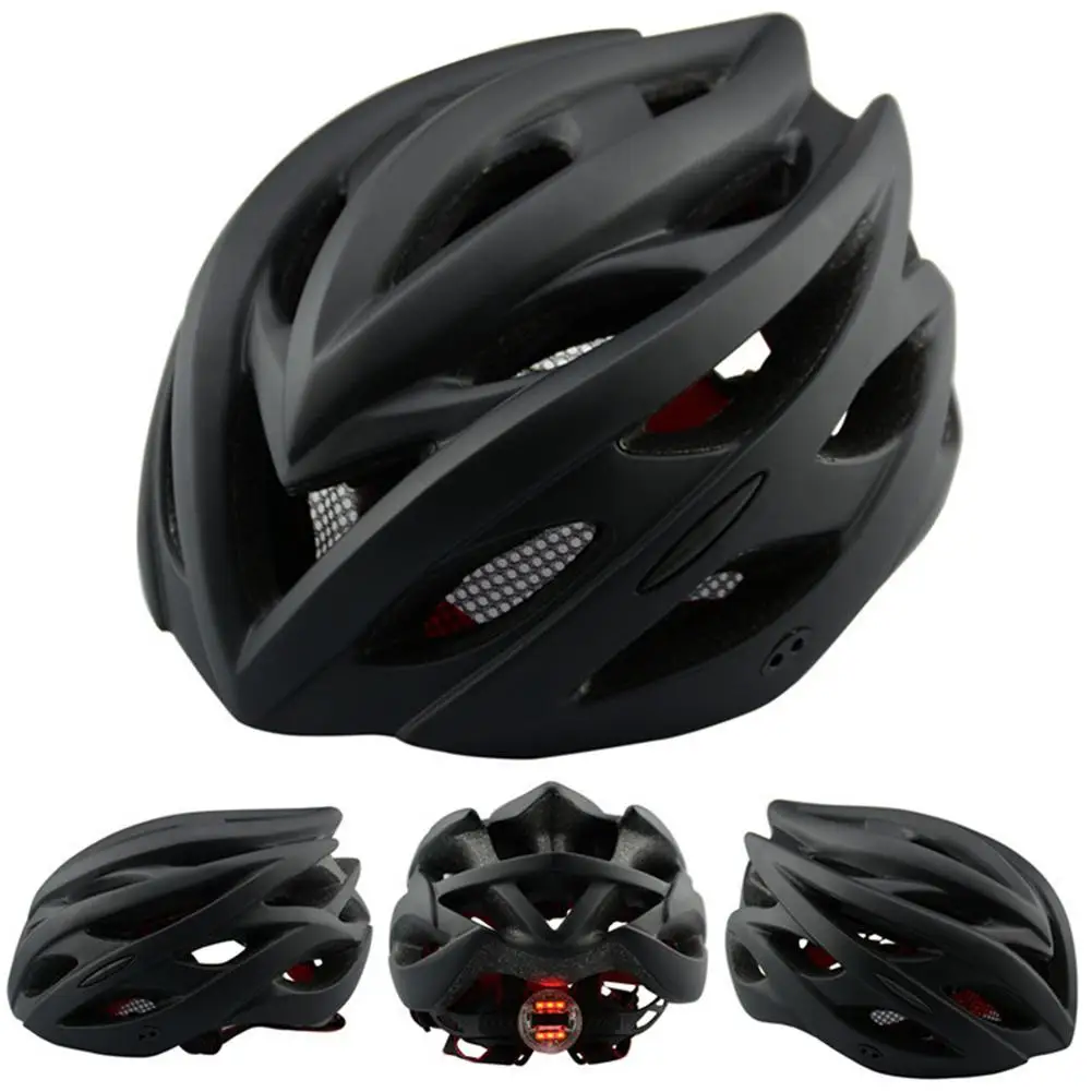 

Kuulee Frosted Cycling Helmet with Light Road Bicycle Protective Hat Cap Mountain Bike Accessory