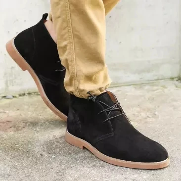 2 color xiaomi high help retro desert boots cow suede leather high quality men's booties smart home