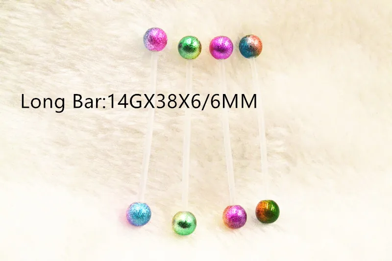 

50pcs Body Piercing Jewelry - UV Flexible Long Bar barbells Retainer Scaffold Piercing Industrial Bar 1.6x38x6/6mm Upper Helix