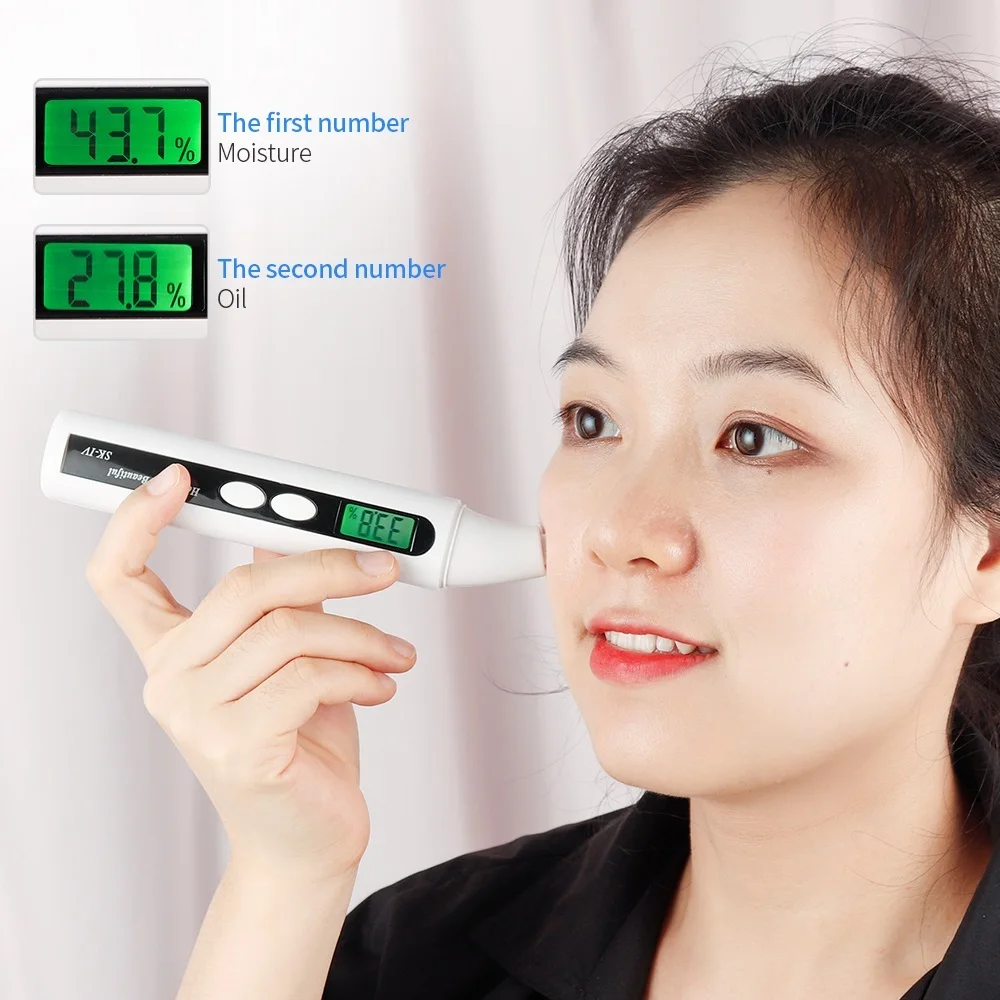Lcd Display Skin Analyzer Skin Moisture Tester Skin Oil Test Meter