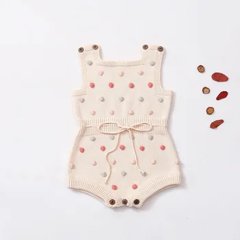 

Toddler Girl Fall Clothes 2020 Baby Knitted Pompom Romper Winter Clothes Infant New Born Girl Christmas Jumpsuits Overalls 0-24M