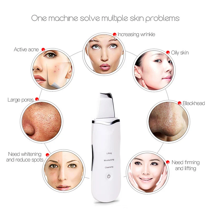 Ultrasonic Face Peel Deep Face Cleaning Machine Skin Scrubber Remove Dirt Blackhead Reduce Wrinkles and Spots Facial Lifting 1