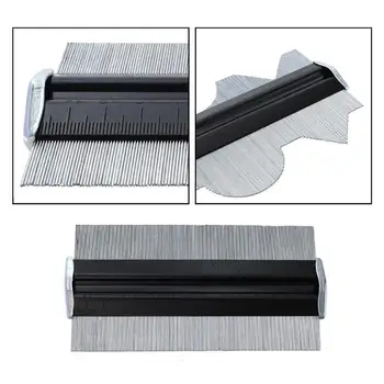 

1piece Multifunctional 6 Inch Profilometer Metal Pin Measuring For Woodworking Garden Tools Measuring Ruler Gauge Radian