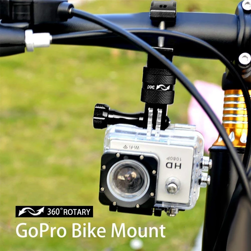 Алюминивая велосипедная крепление на руль для GoPro 360 градусов Поворотная велосипедная стойка держатель для GoPro Garmin Xiaomi Action Cam горный