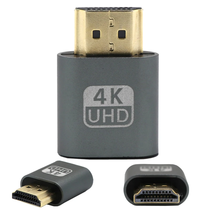2021 HDMI-совместимый виртуальный дисплей 4K DDC EDID фиктивный штекер шпаргалка