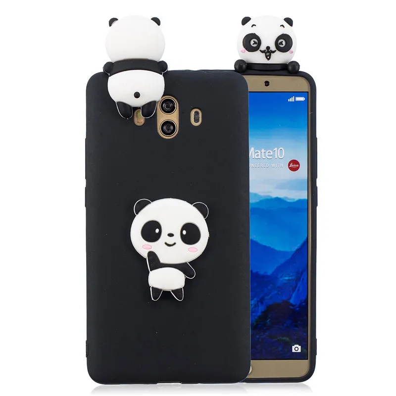 Милый 3D чехол из ТПУ с изображением панды единорога кота щенка Etui для Huawei Mate 10 Lite 20