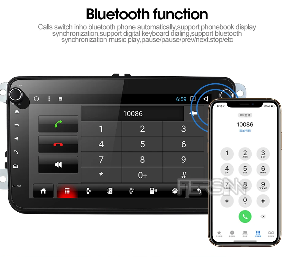 Fersinny CDZ8060 PX30 android 9,0 автомобильный dvd gps навигатор для skoda для volkswagen golf polo tiguan passat 2 din gps плеер автомобиля