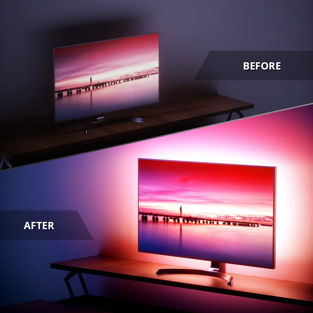 LED Strip Light,Bluetooth APP Control, Backlight for TV,5V USB Bluetooth RGB Tape Lamp For TV Background Decoration