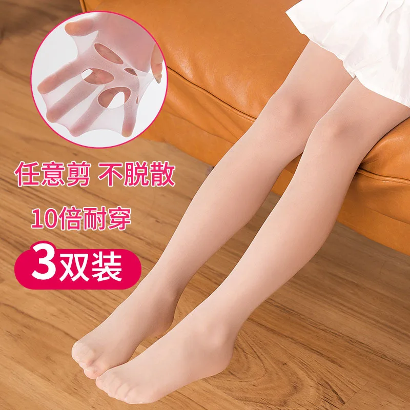 

Children Silk Stockings Women's Thin GIRL'S Leggings White Dance Pantyhose Summer Pineapple Socks Anti Hook si bao bao Patyhose