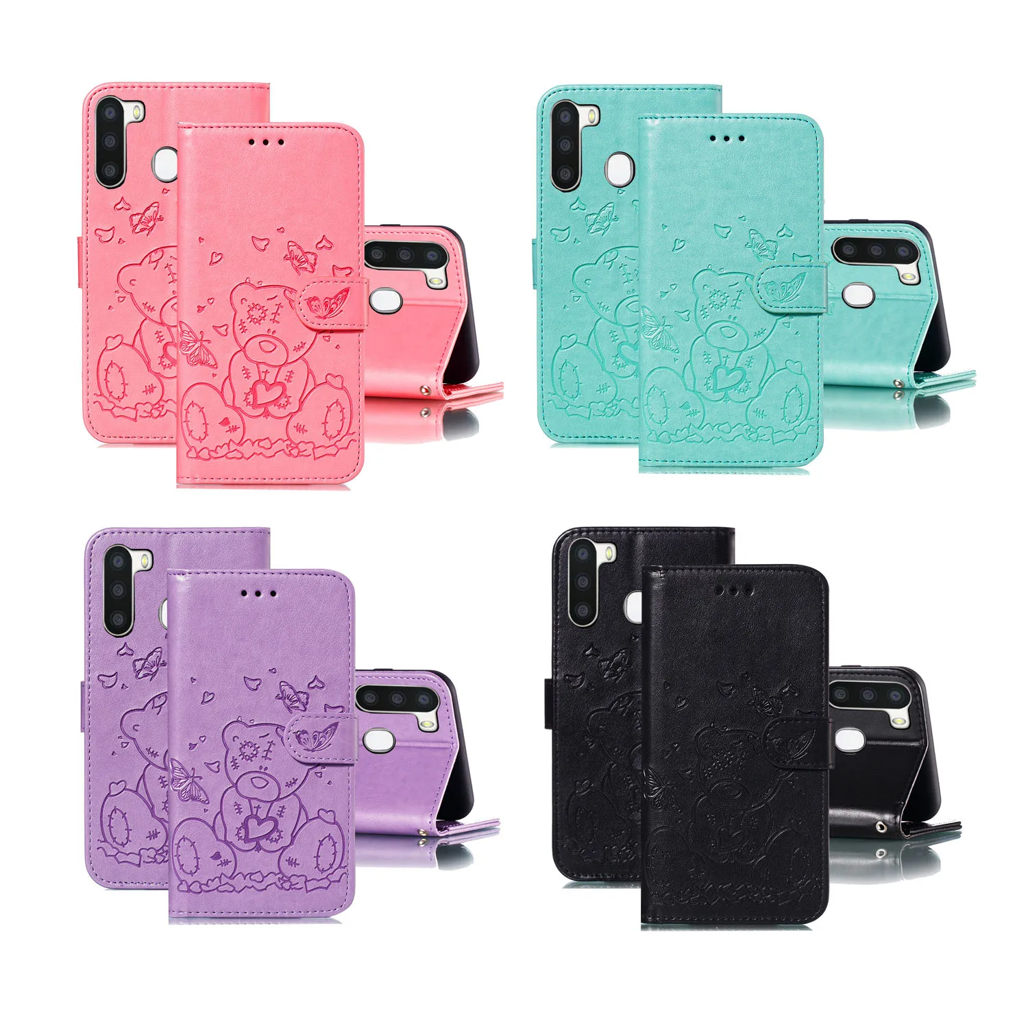 

For SamSung Galaxy A21 Case luxury leather soft Silicone Back Cover For SamSung A21 A215 Flip wallet Card slot Stand Phone Case