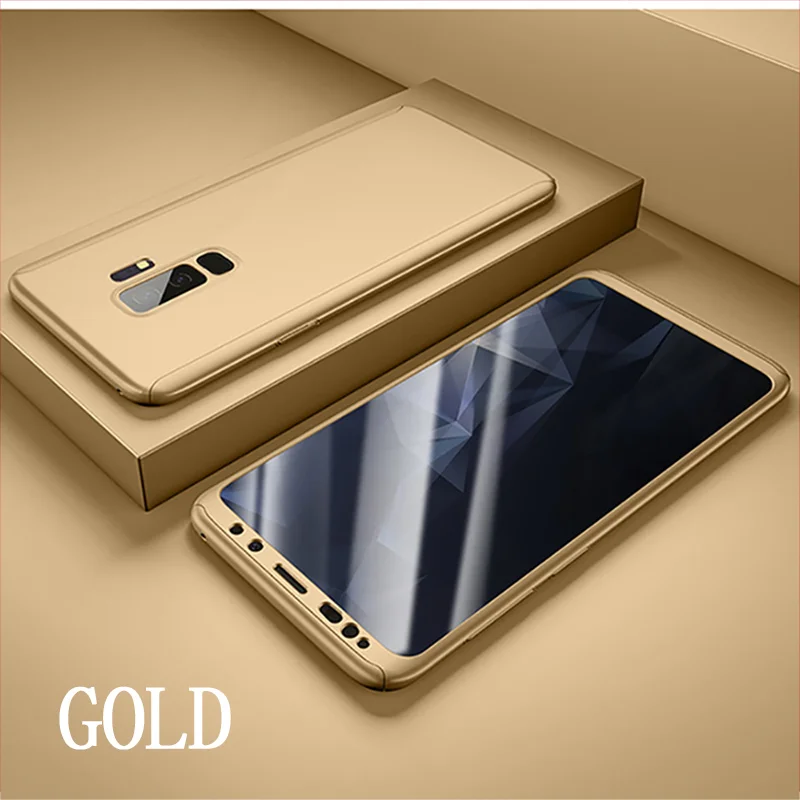 360 чехол с полной защитой для samsung Galaxy S9 S8 Plus Note 9 8, роскошный противоударный чехол для samsung S8 Plus, защитный чехол - Цвет: Gold