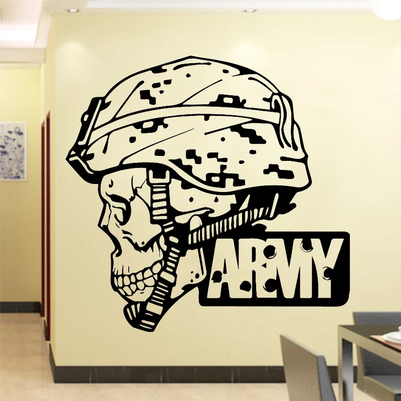 Cool Army Wall Sticker PVC Wall Art Stickers Modern Fashion Wallsticker