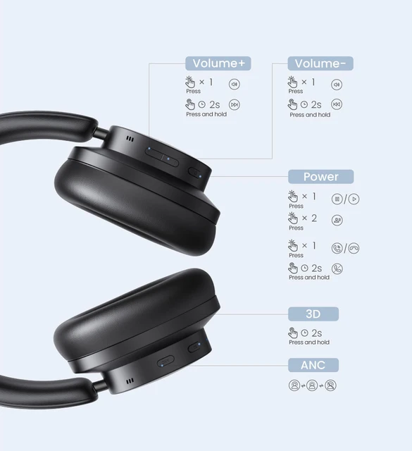 Earphone Bluetooth Wireless - Max3 35db Noise Cancelling