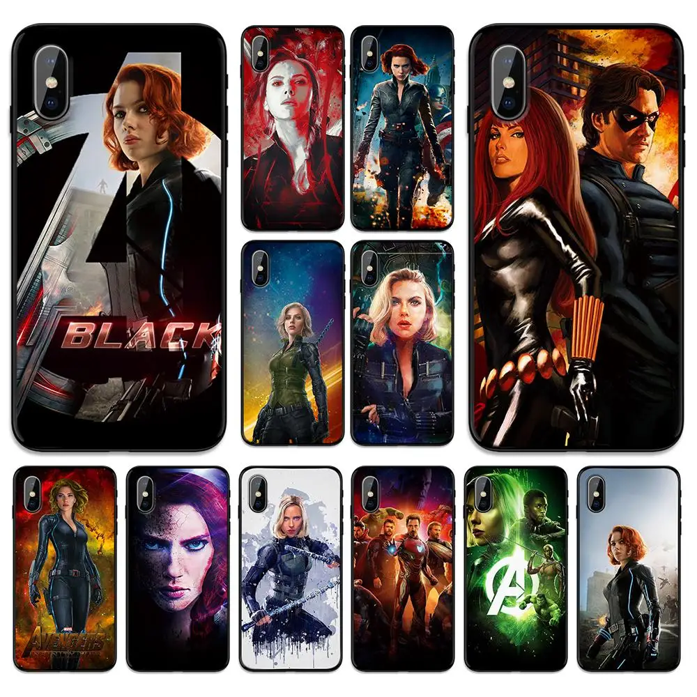 The avengers beautiful black widow Soft TPU Case Cover for Apple iPhone 6 6S 7 8 Plus 5 5S SE X XS MAX XR Silicone Cases | Мобильные