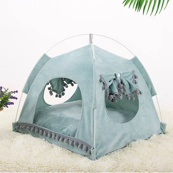 

Sweet Princess Cat Tent House Pet Cats Bed Portable Foldable Pet Dog Tent House Breathable Indoor Mesh Cat Small Dog Tent House
