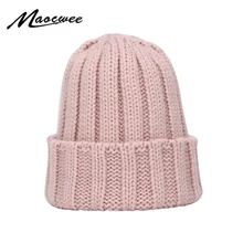Женская шляпа вязаная шапка Чистый Цвет Холодная и теплая шапка весна осень и зима новая простая шляпа без карнизов для взрослых