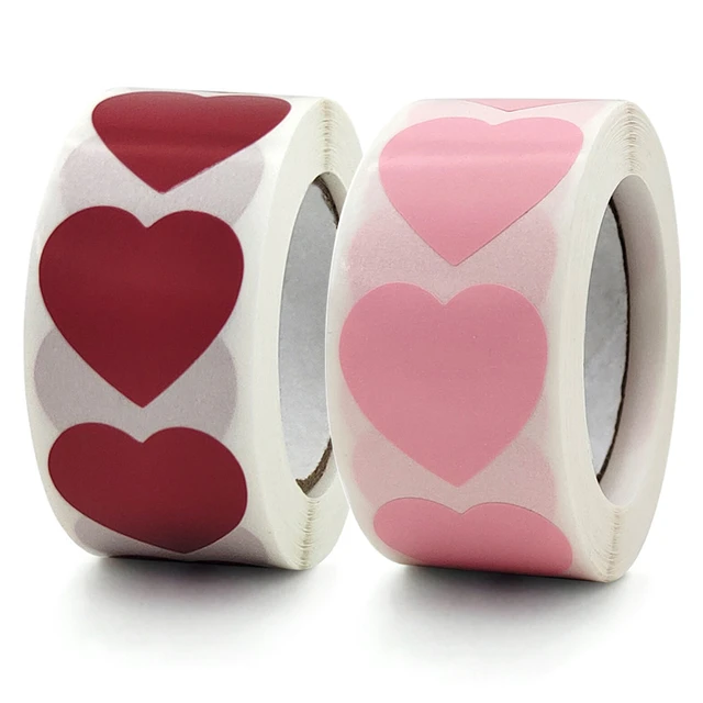 100-500Pcs Colorful Round/Heart Shape Stickers for Kids Reward Sticker  Coding Dots Label Valentine's Day