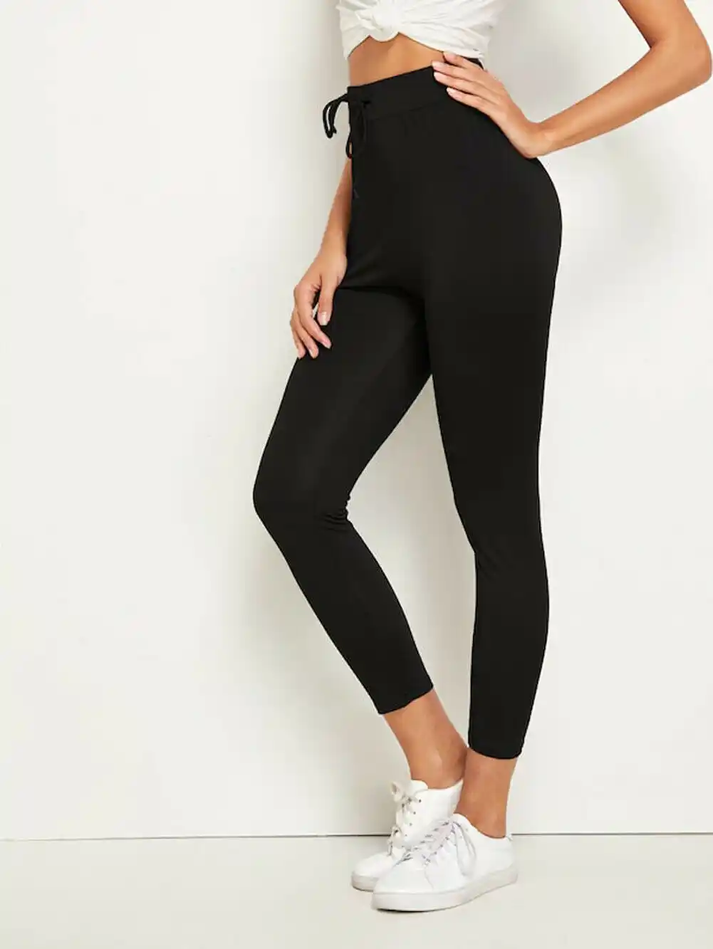 skinny black slacks women's