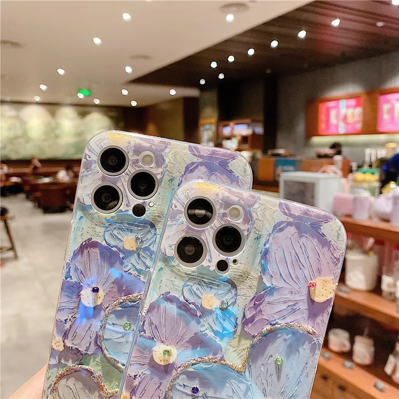 Gorgeous 3D Glitter Flower Silicone Phone Case Skin For iPhone 13 7 8 Plus Soft Protect Case For SE XR XS MAX 12 Mini 11 Pro Max iphone 13 pro phone case