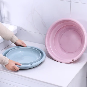 

Silicone Portable Folding Plastic Collapsible Wash Basin Bowl Collapsible Bucket/ Dish Save Space Camping Travel Supply