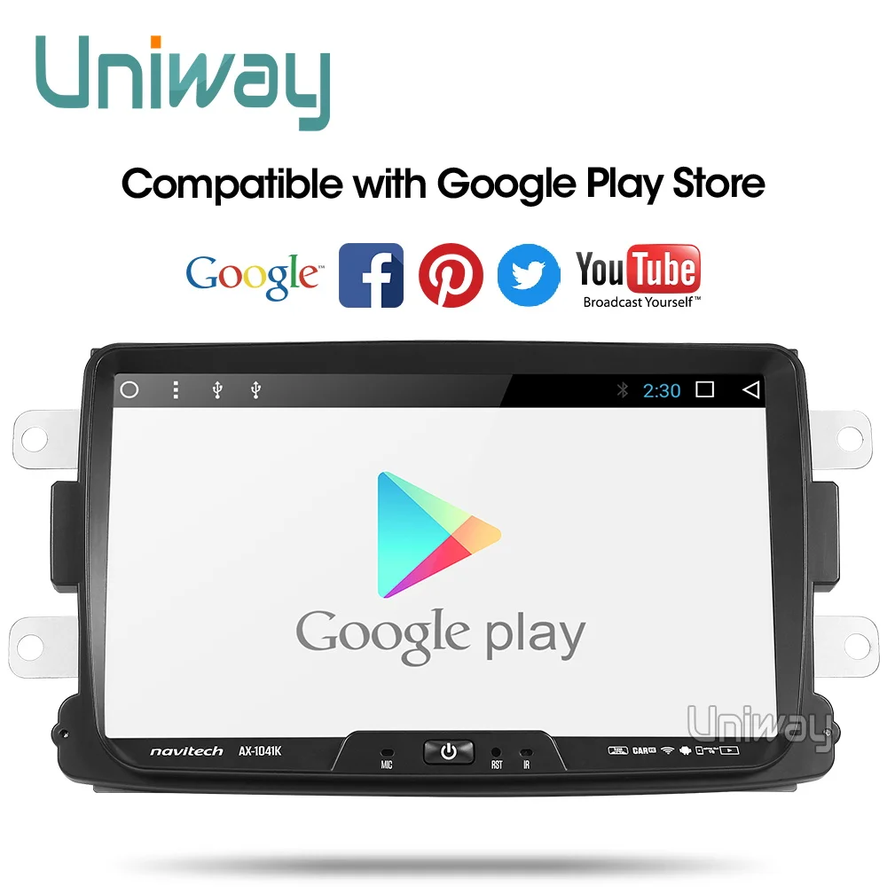 Uniway ADXY8071 android 8,1 автомобильный dvd для Renault Dacia Duster Sandero Lodgy Dokker с одним din Автомобильный Радио gps навигация