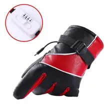 Перчатки с электрическим подогревом с регулировкой температуры, водонепроницаемые плотные перчатки для зимнего спорта на открытом воздухе Guantes Termicos