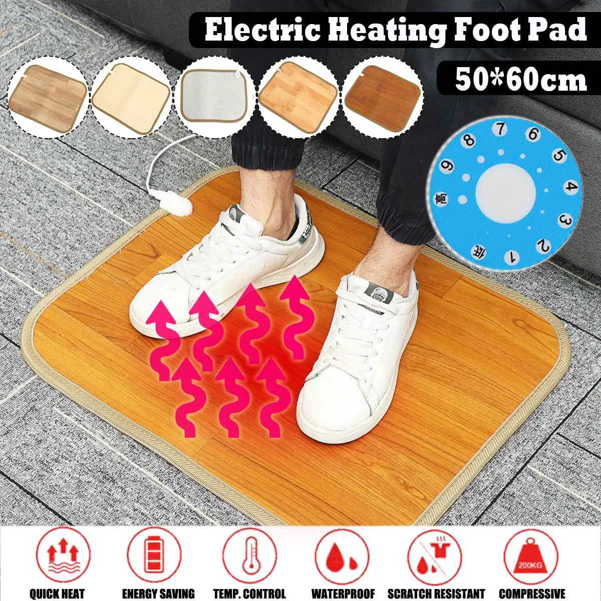 

Winter Heating Foot Mat Warmer Electric Heating Pads Feet Leg Warmer Thermostat Home Office Warming Supplies 50*60cm