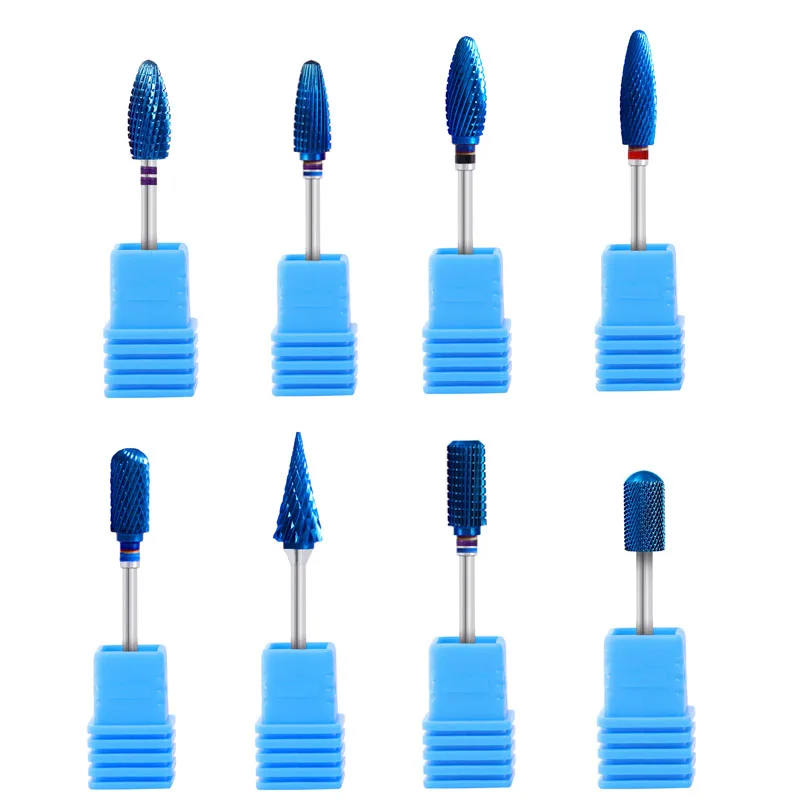 

8 Types Nail Drill Bits Blue Cutters For Milling Machine Manicure Nail Drill Rotary Burr Mills Cutter Accessories Nail Mills