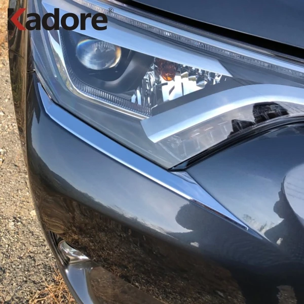Накладка на переднюю фару для Toyota RAV4 RAV 4 2016 2017 2018 ABS Chrome|abs chrome|trim coverhead light cover |