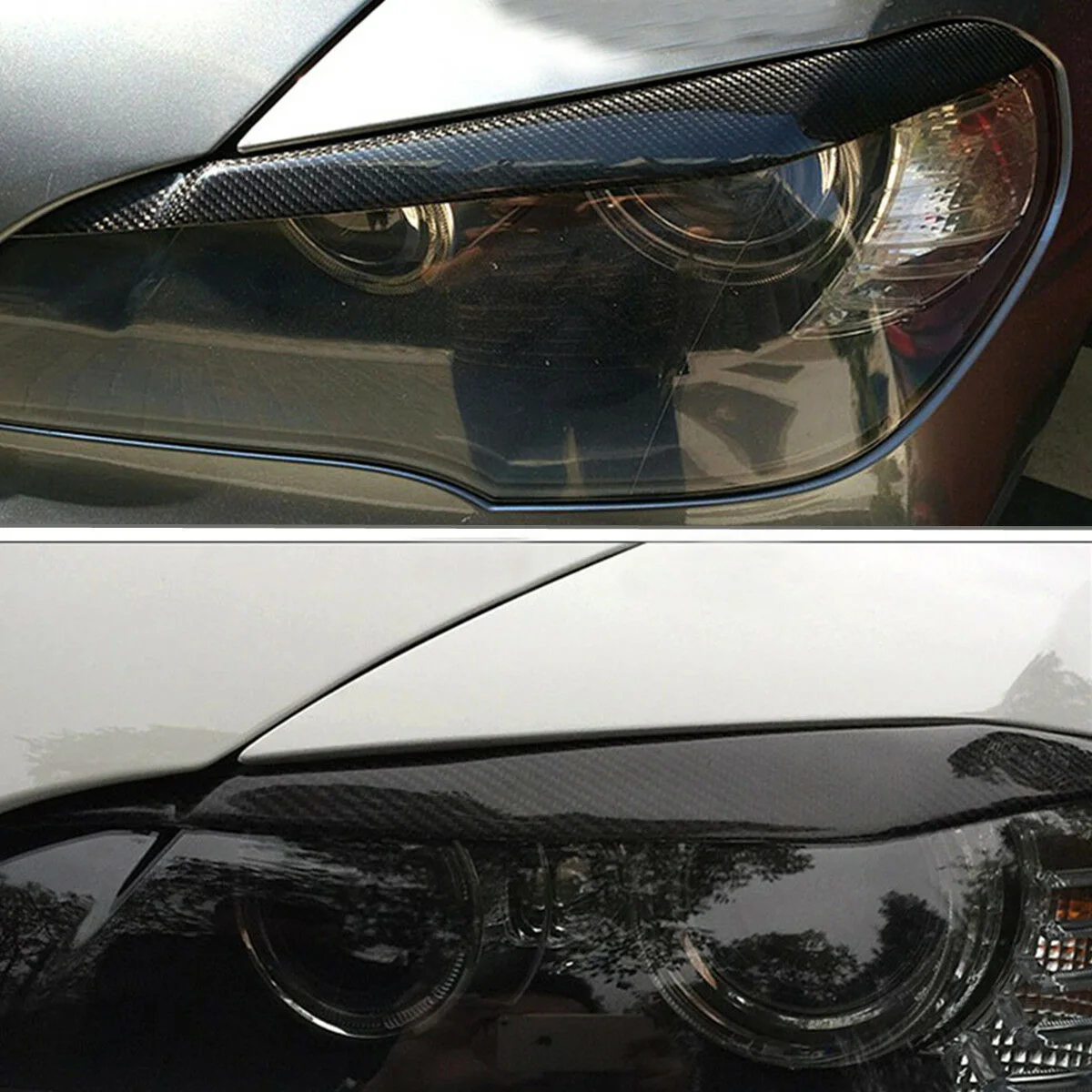 Для BMW X5 E70 2007 2013 Аксессуары для бровей из углеродного волокна|Хромирование| |