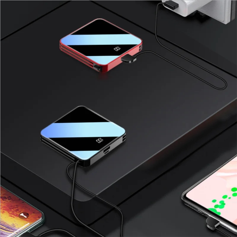 Мини powerbank 18650 10000 мАч carregador portatil портативное зарядное устройство батарея Внешний аккумулятор с кабелем для iphone xiaomi