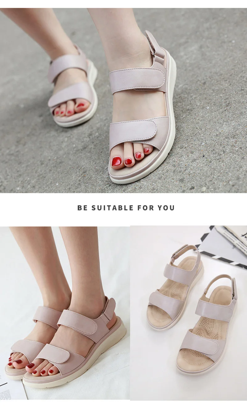 Comfortable Ladies Flat Wedge Sandals