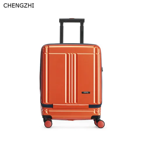 orange CHENGZHI 20 дюймов бизнес чемодан на колёсиках Spinner пароль кабина для ноутбука тележка чемодан колеса для мужчин и женщин Carry Ons чемодан - Цвет: orange