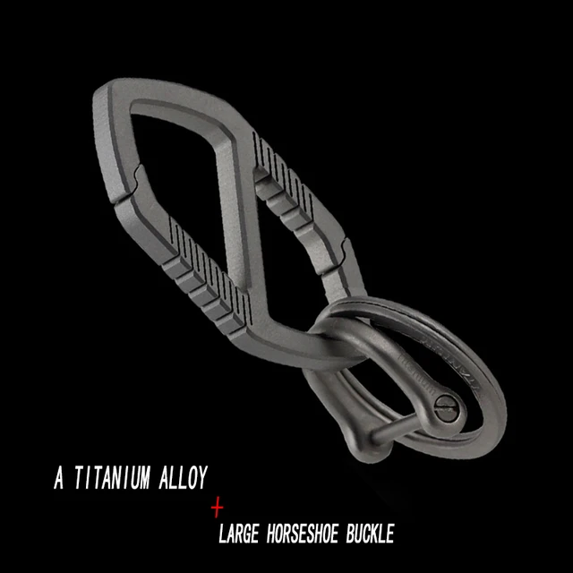 Titanium Men Women Car Keychain Rotatable Buckle Luxury Key Chain Ultra Lightweight EDC Key Ring Holder Upscal Gift for Men A-Ti-L