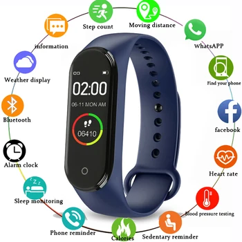 

Smart Watch Men M4 Fitness Bracelet Bluetooth Heart Rate Monitor Women Smart Watch Fitness Tracker SmartWatch