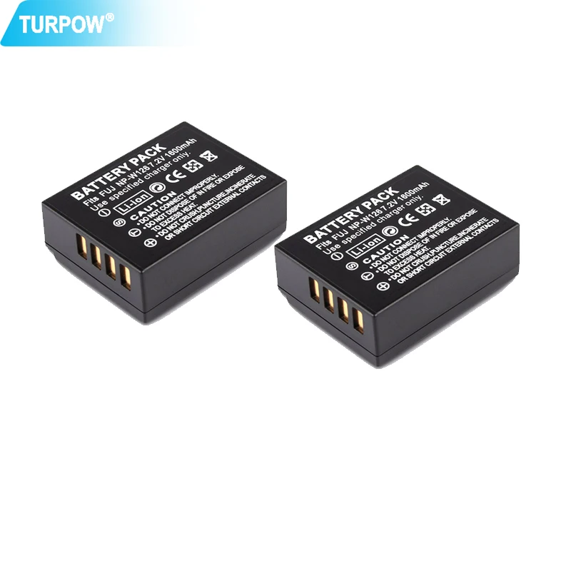 

Turpow 2Packs7.2V 1600mAh Li-ion NP-W126 Camera Battery For Fujifilm FinePix HS30EXR HS33EXR X-Pro1 X-E1 X-E2 X-M1 X-A1 X-A2