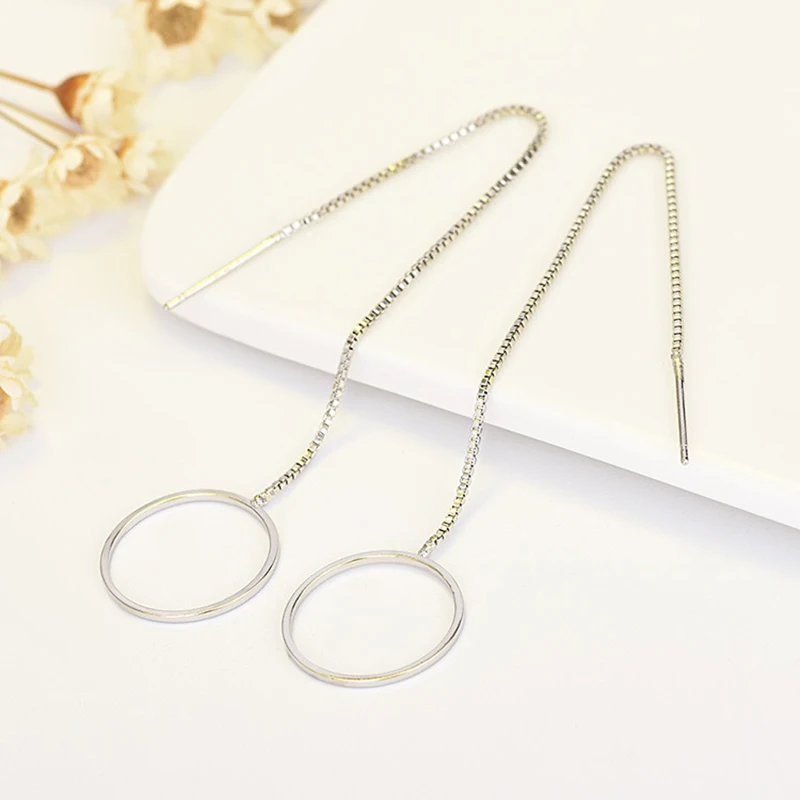 Женские длинные серьги кисточки Double Fair KBE070 простые минималистичные в Корейском
