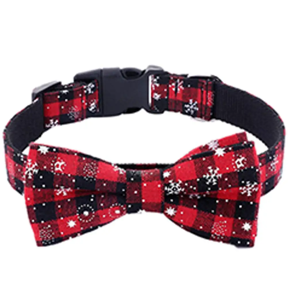 

Studyset Christmas Snowflower Red Bowknot Collar for Pet Small Medium Large Dogs