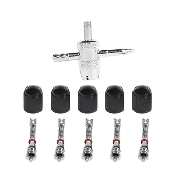 

Tire Valve Core+Valve Cap+4-External Spring type Tyre Repair Service Kit Tire Repair Tools Convenient Plastics + Met